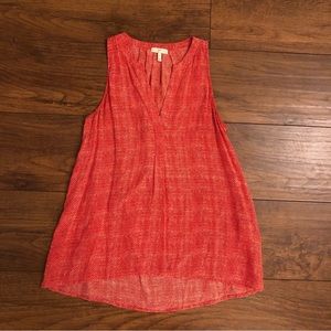 Joie Womens Tank Silk Size XS Red White Blouse V-Neck